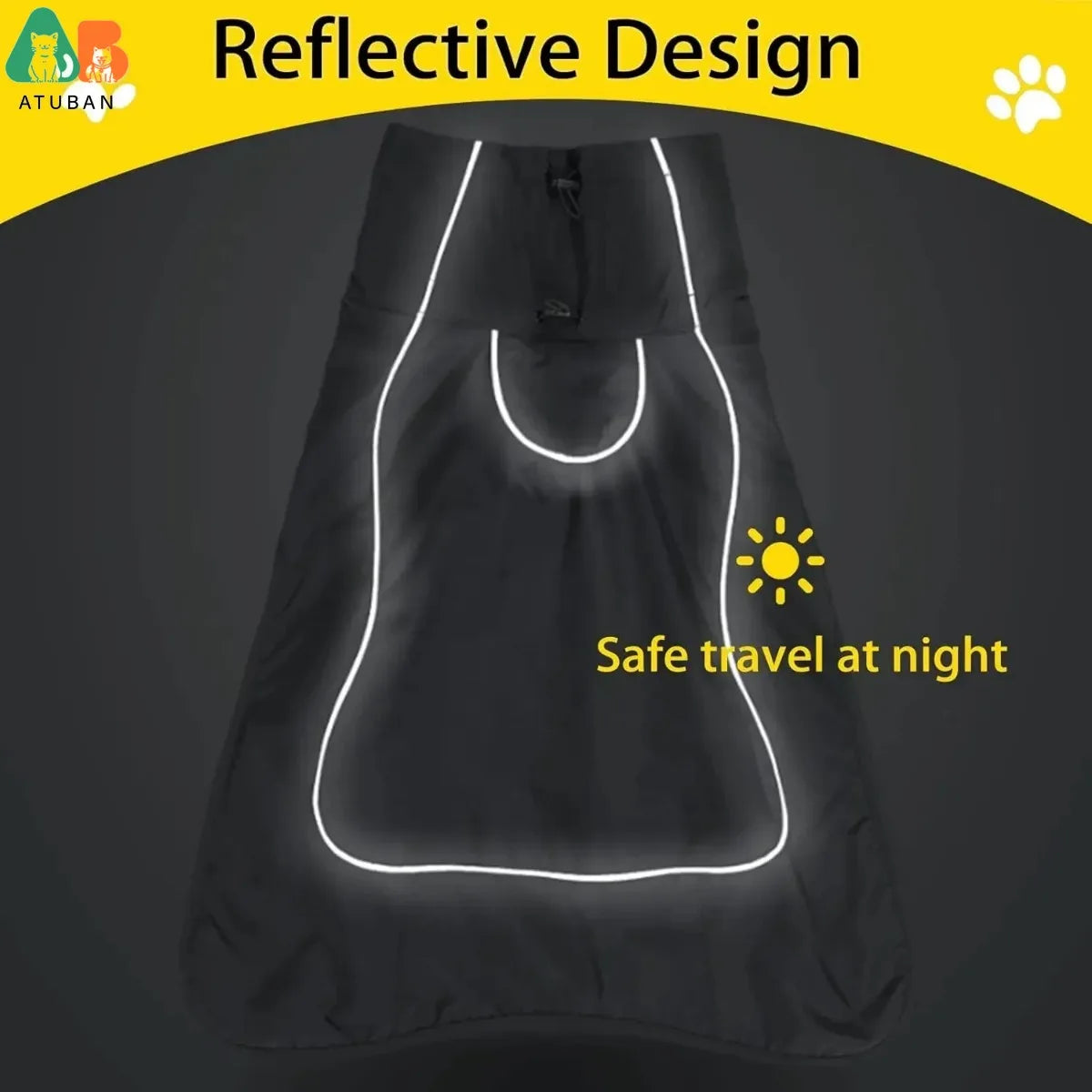 Waterproof Dog Jacket β Warm Fleece Lined with Reflective Trim