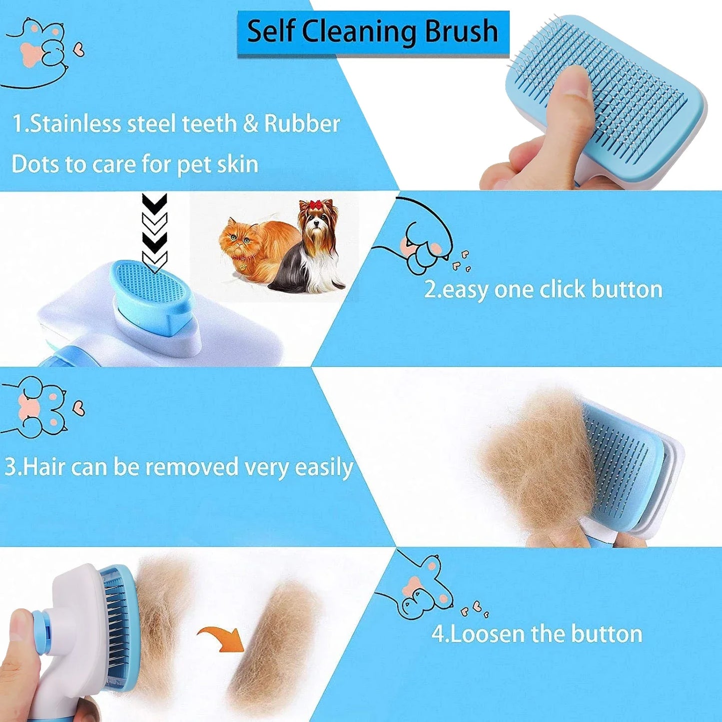 Self Cleaning Pet Grooming Brush